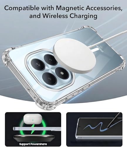 Image of Jkobi Shockproof Crystal-Clear Back Cover Case for Xiaomi Redmi Note 15 Pro Plus 5G (Magsafe Wireless Support | Drop & Camera Protection | Hard Polycarbonate)