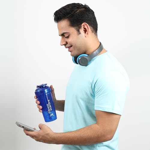 Image of Fitness Mantra 700ml Classic Shaker Bottle for Men & Women [Capacity 700 ml (Navy Blue, 700ml)