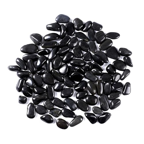 2000g Piedra Jardín Decoración Canto Rodado, Piedra Natural Pulido, Piedras Negras Decorativas Jardin Guijarros Naturales Pequeñas 1-3 cm para Relleno Jarrones, Acuarios, Suculentas (Negro, 1-3 cm)