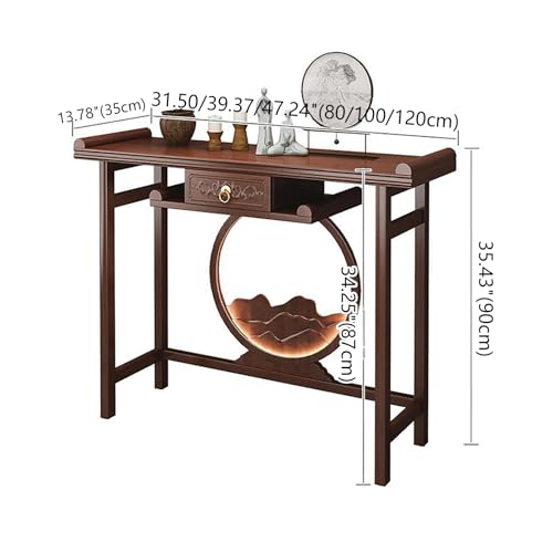 Mesa consola de bambú para entrada pasillo detrás del sofá mueble zen 4