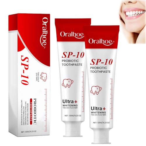 SP-10 Pasta de dientes blanqueadora probiótica, pasta de dientes de limpieza profunda, probióticos orales para adultos y niños, protección dental fuerte, ultra blanqueamiento y eliminación de manchas