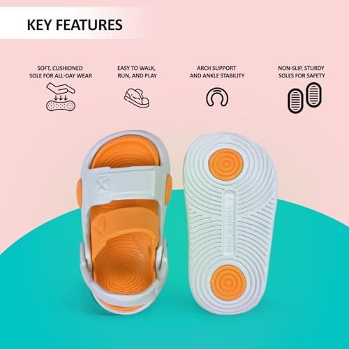 Image of GLJ Kids Comfort Clogs Sandals For Boy And Girl, 1 to 4 Years, Two-Strap Design, Easy To Wear Slip On, Dust and Waterproof, 7101