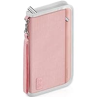 Looxmeer Reisepass Tasche Familie Reisepasshülle mit RFID-Blocker, Wasserdicht Reiseorganizer, Travel Organizer Damen Herren für Reisedokumente kreditkarten Tickets Ausweis, Rosa