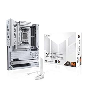 ASUS TUF Gaming B850-BTF WiFi W Mainboard Sockel AMD AM5 (Ryzen 9000, ATX, PCIe 5.0, DDR5 Speicher, WiFi 7, verstecktes Anschlussdesign, Aura Sync)