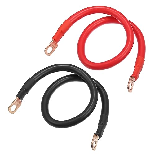 VekAuto 1 Pair Copper Battery Inverter Cables, 2 AWG Gauge 20