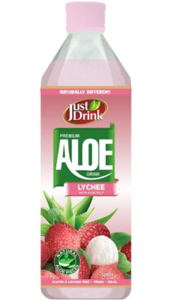 24 x Just Drink Aloe Lychee 500ml Delicious Tasty And Twisty Treat Gift Hamper For All Occasions Enjoyed With Family And Friends