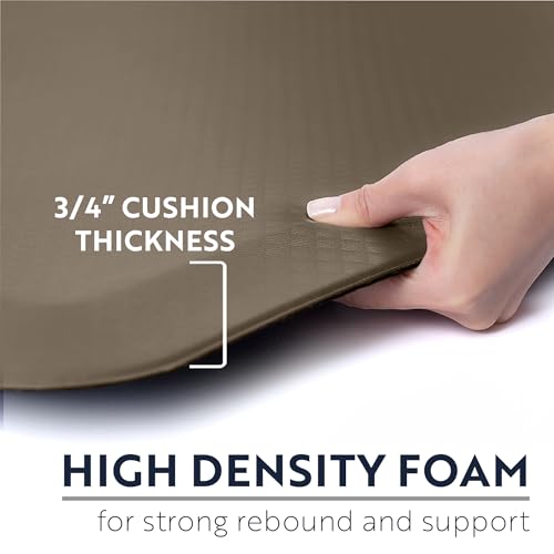 KANGAROO Thick Ergonomic Anti Fatigue Mats for Kitchen Floor, Cushioned Standing Office Desk Mat, Waterproof Scratch Resistant Topside, Supportive All Day Comfort Padded Foam Rugs, 20x32, Beige