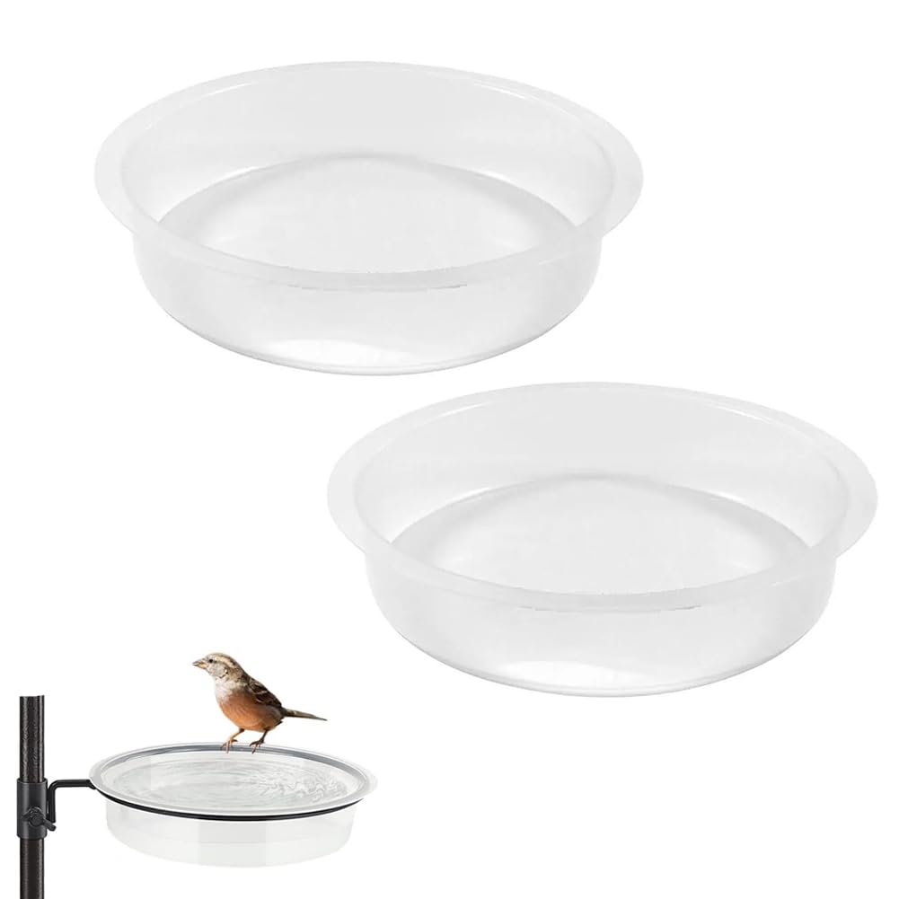 Replacement Wild Bird Water Dish, 2 Pcs Plastic Birds Feeder Replace for Feeding Stations