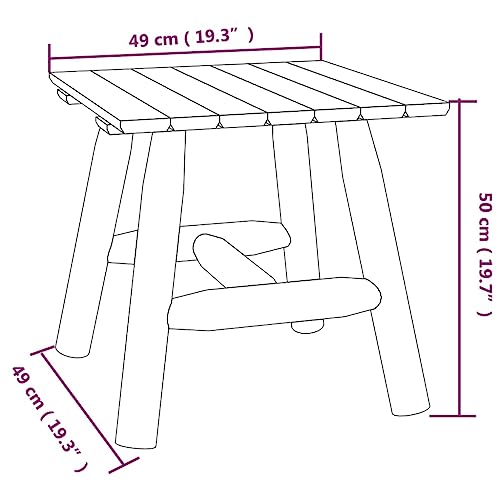 Mesa auxiliar cuadrada de abeto 49 cm para resolver la falta de espacio 7