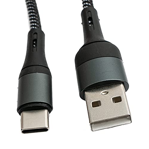 System-S USB 3.1 Cable 1m Type C Male to 2.0 Type A Male Braided Adapter Black, 1 m - Image 2