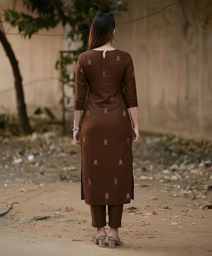 Image of Anni Designer Pure Cotton Maroon Kurta Pant Set with Dupatta for Women | 3 Piece Gold Hand Block Printed Suit Set | Cotton Kurta Set for Women | Festive Kurti Set