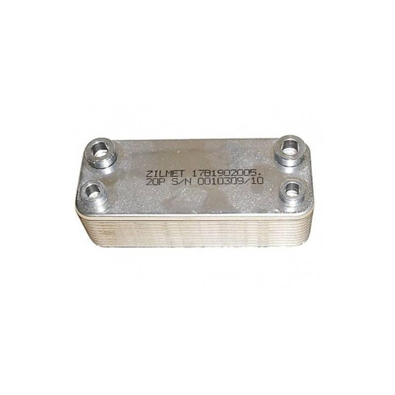 Échangeur de chaudière 20 plaques en acier robuste REPORSHOP standard 3/4 1/2