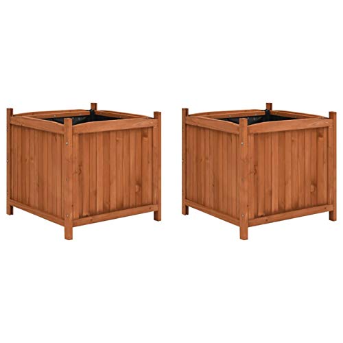 Tidyard Arriate Exterior Grande Macetero Huerto Urbano Maceta Arriates 2 Unidades Madera de Abeto 50x50x50 cm