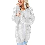 Características: manga larga, estilo elegante, ajuste suelto, frente abierto con bolsillos, suéter de gran tamaño Cardigan, fácil de hacer un atuendo este otoño e invierno.