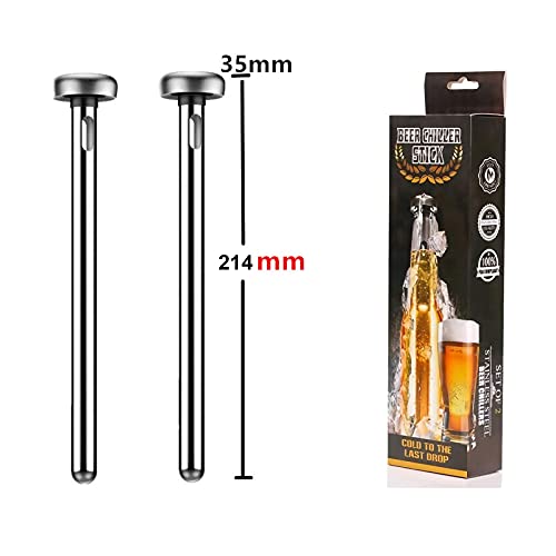 Bierkoelingstok 2 stks, roestvrijstalen bar stick dranken koeler, draagbare koelkast voor koeling drankjes, geschikt… - Afbeelding 8
