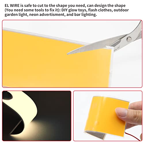 Image of Electroluminescent (EL) Panel Light, DIY EL Backlight Cuttable Paper Lamp for Holiday Decoration /Cosplay /Warning,Yellow (12cmx5cm)-1PCS