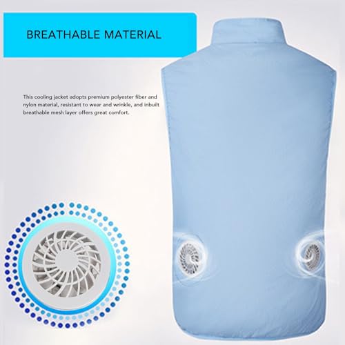 Chaleco de refrigeración Jectse con ventilador ajustable de 3 modos para camping 3