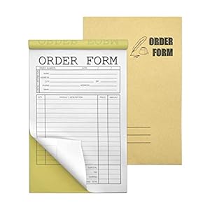 Lesnala 2-Part Carbonless Order Form Pads 2 pcs,50 sets each,White/Yellow14x21cm（ 5.5 x 8.26 in） Which Can Use in Store…
