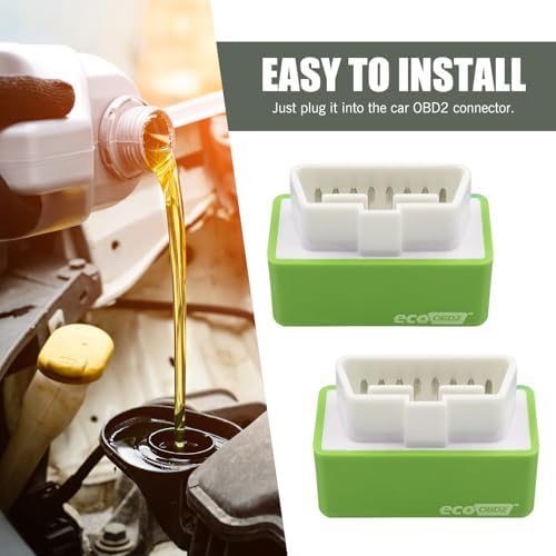 leechio 2 PCS Fuel Saver Full Chip Tuning Box, Power Upgrade Fuel Saving, OBD2 ECOOBD2 Car Plug and Driver,Automotive Energy Saver Accessories, Universal for Most Cars (Green)