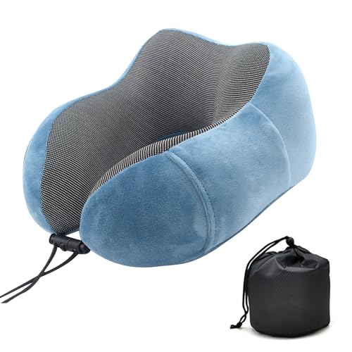 NAYIV ネックピロー 飛行機 低反発 ネックピロー U字型 携帯枕 昼寝 首枕 頸椎枕 スポンジ充填 通気性が良い 出張用 旅行 飛行機 トラム 収納袋付き