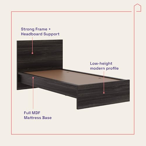 Image of Wakefit Bed | 3 Yr Warranty | Single Bed Size, Non-Storage, Sturdy Construction, Density: 680-750 kg /m, Termite & Borer Resistant, Fits Mattresses Up to 8 inches (Centaur 78 x 36 - Wyoming Maple)