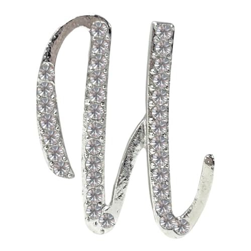 Image of Rhinestone Initial Brooch Pin for Women, Alphabet Gold Letter Brooch A-Z with Crystal, Metal Pin for Hat Bag Dress Suit Accessory for Men