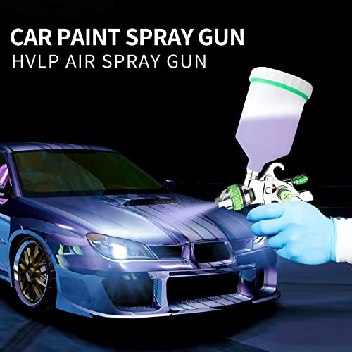 Hvlp Spray Gun Set, Automotive Paint Spray Paint Gun With 3 Nozzles 1.4/1.7/2Mm Nozzle And 600Cc Cups, For Car Primer, Furniture Surface Spraying, Wall Painting, Base Coatings (Green) #TOP2