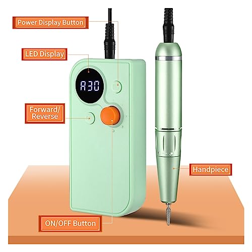 Nail-Grinding-Machine-Portable-30000RPM-Rechargeable-Nail-Drill-Machine-for-Acrylic-Nail-High-Speed-Electric-Manicure-Drill-for-Sculpting-Nails-for-DIY-Home-or-Salon-Mani-Pedis