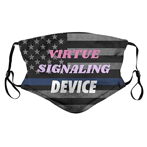 Virtue Signaling Device Face Mask Adult Reusable Dust Masks Outdoor Black