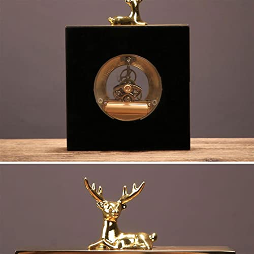 Reloj de mesa cuadrado moderno analógico de 6,49 pulgadas con esfera decorativa de concha 5