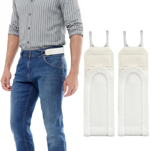 Image of GUSTAVE Buckleless Belt Hook Tactical Metal Hook Elastic Belt Unisex Buckle-Less Invisible Waist Belts for Work & Edc