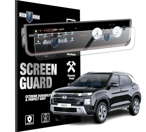 Image of LF Touch Screen Guard For Hyundai Creta 2024 SX Tech Car Accessories Full Screen Infotainment System Protector | GPS Navigation - Matte