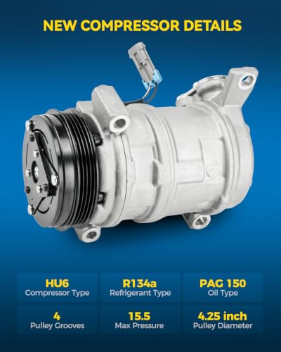 Image of PHILTOP Air Conditioner AC Compressor for Silverado 1500 /Sierra 1500 99-02 4.8L /5.3L,Tahoe /Yukon 01-02,00 4.8L /5.3L,Yukon XL 1500 /2500 Suburban 1500 /2500 00-02,Avalanche 1500 2002,Sierra 1500 01-02 6L