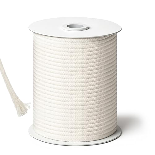 1/4 Inch Cotton Rope 6 mm x 49 Yards, Cotton Piping Cord, Natural...
