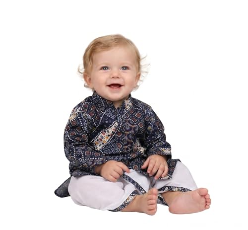 Dhoti Kurta bébé garçon en coton imprimé ensemble ethnique festif A.T.U.N.