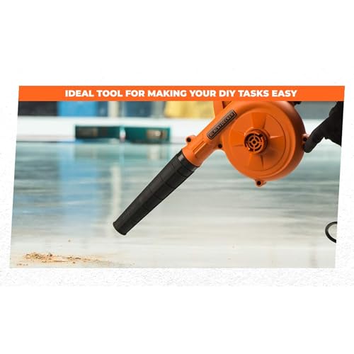 Image of BLACK+DECKER BDB530-IN 530 W Corded Electric 2-in-1 Single Speed Air Blower & Vacuum Cleaner, 16000 RPM, 3.5 m3 /min Air Volume, 3 Metre Cord Length, Ideal for DIY Activities at Home & Garden, Orange