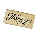 CLOVER Vintage Retro Wooden Thank you Wordart Fontwork Seal Stamp Stamper Gift