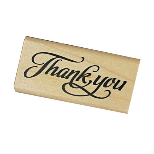 Clover Vintage Retro Wooden Thank You Wordart Fontwork Seal Stamp Stamper Gift #TOP30