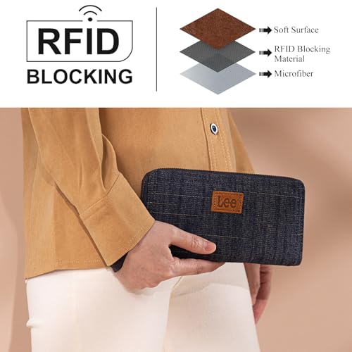 Image of X Lee Women's Wallets Card Cases and Money Oganizer Large Minimalist Cell Phone Wallet with Qualited Zipper and Rfid Lining Lightweight and Versaltile