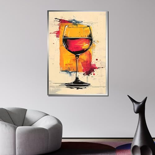 Déco murale verre à vin abstrait - Solution pour réveiller un mur de salle à manger - 2