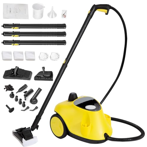 Upgrade Nettoyeur Vapeur 2100W avec 29 Accessoires, Appareil Vapeur Polyvalent avec Réservoir 2,1 L, Pression 5 bar, Kit Sol & Buses, Alerte Eau Basse, pour...