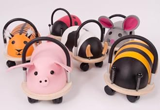 Wheelybug Toddler Wooden Ride-On, Multi-Directional Castor Wheels, Safety Certified Developmental Toy for Outdoor/ Indoor Fun, Large (2.5 - 5 Years), Tiger