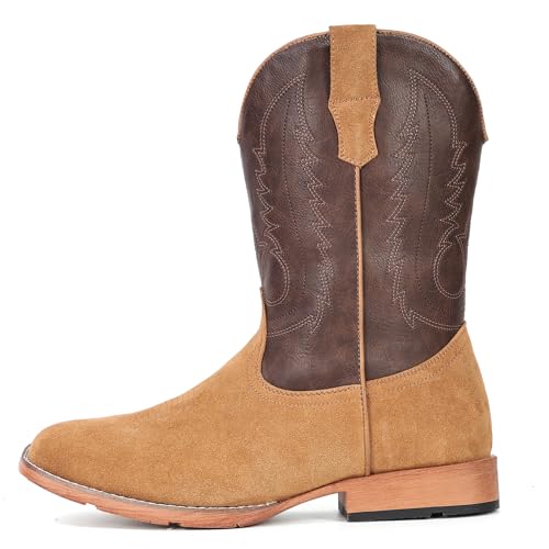 Image of IUV Cowboy Boots for Men Suede Square Toe