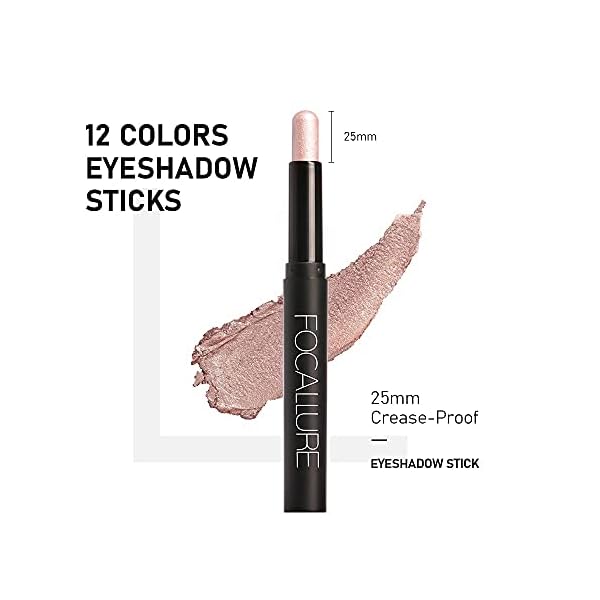 FOCALLURE 3 Pcs 2 in 1 Eyeshadow and Eyeliner Pen, Shimmer Eye Shadow Pencil, High Pigmented Eyeshadow, Highlighter Eye Liner, Multi-Dimensional eyes Look, FA38-11116-123