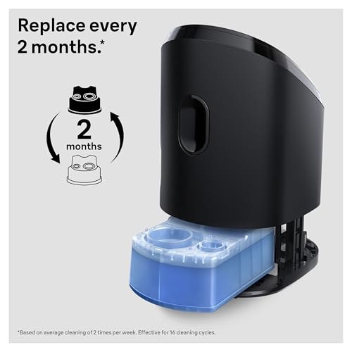 Braun Original Shaver Care SmartCare Center Refill Cartridges, Cleans 10x Better Than Water, 3in1 Formula with Lemon Fresh Scent, Hygienic Cleaning to Remove Hair & Skin Particles, 2 Pack