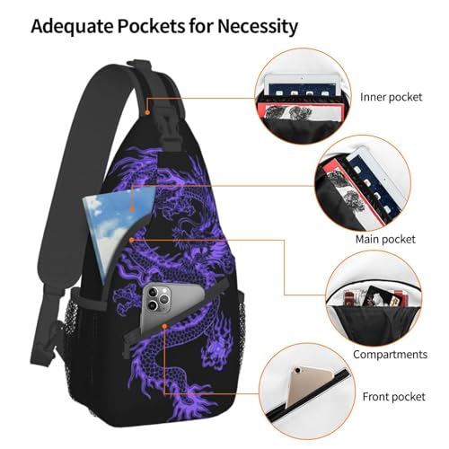 Red Dragon Casual Daypack Bag Dragon Shoulder Bag Chest Bags Crossbody Bag Animal Sling Backpack3