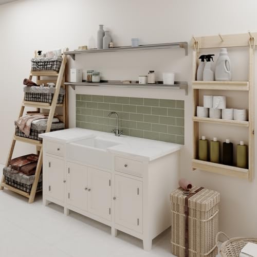 Image of AmGood 6 in. x 60 in. Stainless Steel Wall Shelf | NSF | Metal Shelving | Garage, Laundry, Storage, Utility Room | Restaurant, Commercial Kitchen