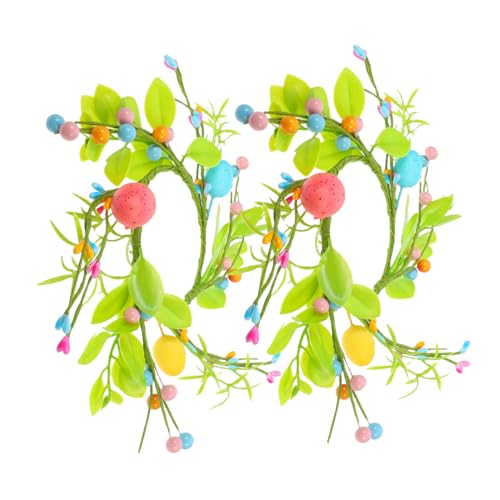UKCOCO 2pezzi Decorazione Pasquale Per Candele Primaverili Ghirlanda Uova Artificiali Bomboniere Per Feste Accessori Per Arredamento in Fattoria e