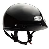 MMG Half Helmet Classic Open Face Design DOT Goggles Included - Glossy Black, Large