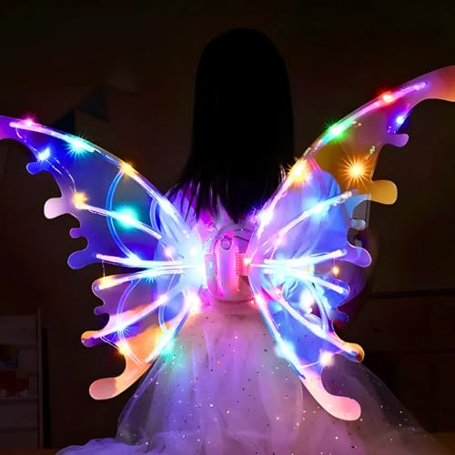 Fantasia de Asas para Festas com Led e Música - Fada - ideal para festas, eventos de cosplay e celeb